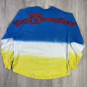 Disneyland Snow White Spirit Jersey Blue Yellow Large Puff Glitter Shirt USA O